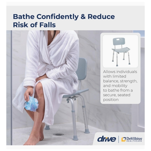 🆕 Bath Safety Bench with Back